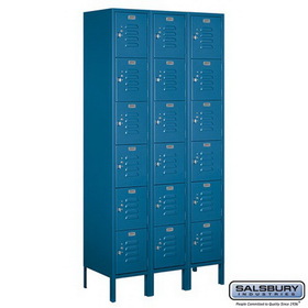 Salsbury Industries 12" Wide Six Tier Box Style Standard Metal Locker - 3 Wide - 6 Feet High - 15 Inches Deep