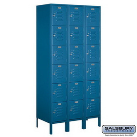 Salsbury Industries 12" Wide Six Tier Box Style Standard Metal Locker - 3 Wide - 6 Feet High - 18 Inches Deep