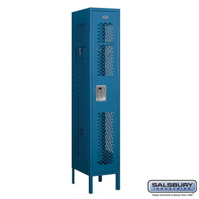 Salsbury Industries 12" Wide Single Tier Vented Metal Locker - 1 Wide - 5 Feet High - 15 Inches Deep