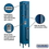 Salsbury Industries 71162BL-U 12" Wide Single Tier Vented Metal Locker - 1 Wide - 6 Feet High - 12 Inches Deep - Blue - Unassembled
