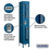Salsbury Industries 71165BL-U 12" Wide Single Tier Vented Metal Locker - 1 Wide - 6 Feet High - 15 Inches Deep - Blue - Unassembled