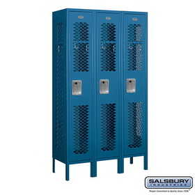 Salsbury Industries 12" Wide Single Tier Vented Metal Locker - 3 Wide - 5 Feet High - 12 Inches Deep