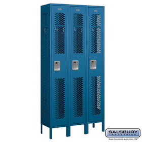 Salsbury Industries 12" Wide Single Tier Vented Metal Locker - 3 Wide - 6 Feet High - 12 Inches Deep