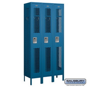 Salsbury Industries 12" Wide Single Tier Vented Metal Locker - 3 Wide - 6 Feet High - 15 Inches Deep