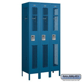 Salsbury Industries 12" Wide Single Tier Vented Metal Locker - 3 Wide - 6 Feet High - 18 Inches Deep