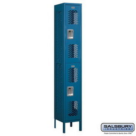 Salsbury Industries 12" Wide Double Tier Vented Metal Locker - 1 Wide - 6 Feet High - 12 Inches Deep