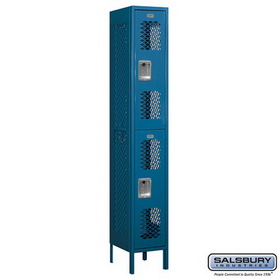 Salsbury Industries 12" Wide Double Tier Vented Metal Locker - 1 Wide - 6 Feet High - 15 Inches Deep