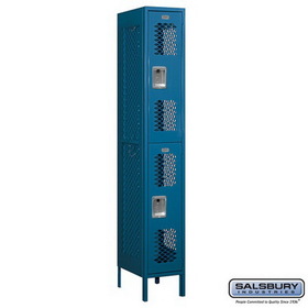 Salsbury Industries 12" Wide Double Tier Vented Metal Locker - 1 Wide - 6 Feet High - 18 Inches Deep