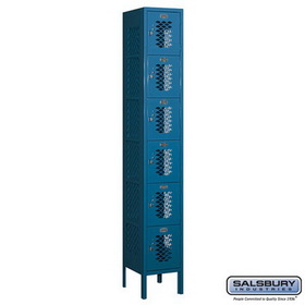 Salsbury Industries 12" Wide Six Tier Box Style Vented Metal Locker - 1 Wide - 6 Feet High - 12 Inches Deep