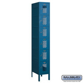 Salsbury Industries 12" Wide Six Tier Box Style Vented Metal Locker - 1 Wide - 6 Feet High - 18 Inches Deep