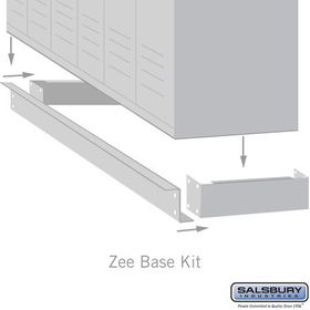Salsbury Industries Zee Base Kit - 4 Inches High, 6 Foot Length - for 21 Inch Deep Metal Lockers (Includes 6 Foot Front Base, 2 End Bases, Corner Splicer and 4 Rear Legs)