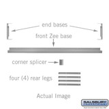 Salsbury Industries Zee Base Kit - 4 Inches High, 6 Foot Length - for 12 Inch Deep Metal Lockers (Includes 6 Foot Front Base, 2 End Bases, Corner Splicer and 4 Rear Legs)