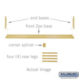 Salsbury Industries Zee Base Kit - 4 Inches High, 6 Foot Length - for 15 Inch Deep Metal Lockers (Includes 6 Foot Front Base, 2 End Bases, Corner Splicer and 4 Rear Legs) - Tan