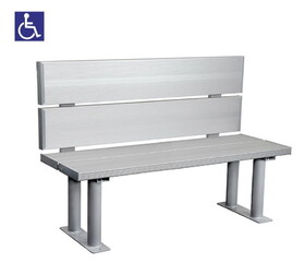 Salsbury Aluminum ADA Locker Bench with back support - 48 Inches Wide