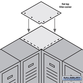 Salsbury Industries Flat Top Filler - Corner - for 21 Inch Deep Metal Locker