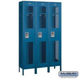 Salsbury Industries 15" Wide Single Tier Vented Metal Locker - 3 Wide - 6 Feet High - 15 Inches Deep