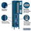 Salsbury Industries 82168BL-U 15" Wide Double Tier Vented Metal Locker - 1 Wide - 6 Feet High - 18 Inches Deep - Blue - Unassembled