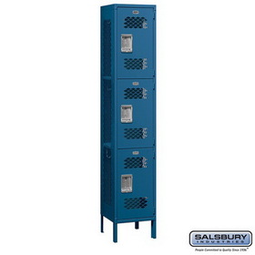 Salsbury Industries 15" Wide Triple Tier Vented Metal Locker - 1 Wide - 6 Feet High - 15 Inches Deep