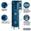 Salsbury Industries 83168BL-U 15" Wide Triple Tier Vented Metal Locker - 1 Wide - 6 Feet High - 18 Inches Deep - Blue - Unassembled