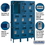 Salsbury Industries 83365BL-U 15" Wide Triple Tier Vented Metal Locker - 3 Wide - 6 Feet High - 15 Inches Deep - Blue - Unassembled