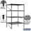 Salsbury Industries 9534S-BLK 36" Wide Stationary Wire Shelving - 63 Inches High - 24 Inches Deep - Black