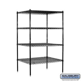 Salsbury Industries 36" Wide Stationary Wire Shelving - 63 Inches High - 24 Inches Deep