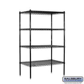 Salsbury Industries 36" Wide Stationary Wire Shelving - 63 Inches High - 18 Inches Deep