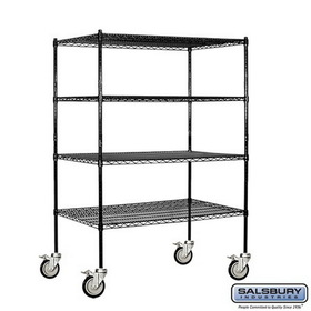 Salsbury Industries 48" Wide Mobile Wire Shelving - 69 Inches High - 24 Inches Deep
