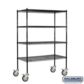 Salsbury Industries 48" Wide Mobile Wire Shelving - 69 Inches High - 18 Inches Deep