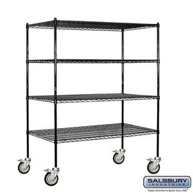 Salsbury Industries 60" Wide Mobile Wire Shelving - 69 Inches High - 24 Inches Deep