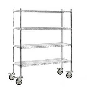 Salsbury Industries 9558M-CHR 60" Wide Mobile Wire Shelving - 69 Inches High - 18 Inches Deep - Chrome