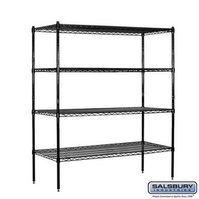 Salsbury Industries 60" Wide Stationary Wire Shelving - 63 Inches High - 18 Inches Deep