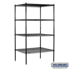 Salsbury Industries 36" Wide Stationary Wire Shelving - 74 Inches High - 24 Inches Deep