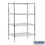 Salsbury Industries 9634S-CHR 36" Wide Stationary Wire Shelving - 74 Inches High - 24 Inches Deep - Chrome