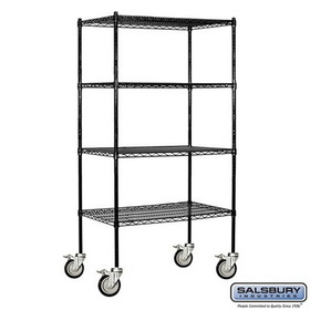 Salsbury Industries 36" Wide Mobile Wire Shelving - 80 Inches High - 18 Inches Deep