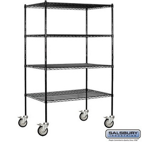 Salsbury Industries 48" Wide Mobile Wire Shelving - 80 Inches High - 24 Inches Deep