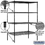 Salsbury Industries 9644S-BLK 48" Wide Stationary Wire Shelving - 74 Inches High - 24 Inches Deep - Black