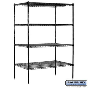 Salsbury Industries 48" Wide Stationary Wire Shelving - 74 Inches High - 24 Inches Deep