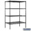 Salsbury Industries 9644S-BLK 48" Wide Stationary Wire Shelving - 74 Inches High - 24 Inches Deep - Black