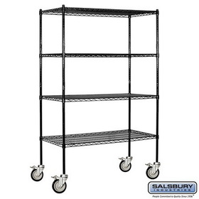 Salsbury Industries 48" Wide Mobile Wire Shelving - 80 Inches High - 18 Inches Deep