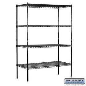 Salsbury Industries 48" Wide Stationary Wire Shelving - 74 Inches High - 18 Inches Deep