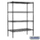 Salsbury Industries 9648S-BLK 48" Wide Stationary Wire Shelving - 74 Inches High - 18 Inches Deep - Black