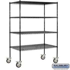 Salsbury Industries 60" Wide Mobile Wire Shelving - 80 Inches High - 24 Inches Deep