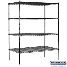 Salsbury Industries 60" Wide Stationary Wire Shelving - 74 Inches High - 24 Inches Deep