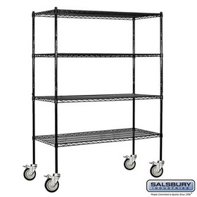 Salsbury Industries 60" Wide Mobile Wire Shelving - 80 Inches High - 18 Inches Deep