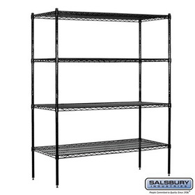 Salsbury Industries 60" Wide Stationary Wire Shelving - 74 Inches High - 18 Inches Deep