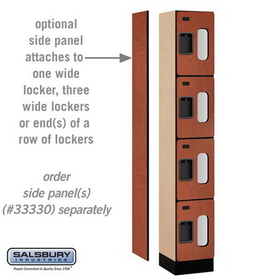 Salsbury Industries S-34165CHE See-Through Designer Wood Locker - Four Tier - 1 Wide - 6 Feet High - 15 Inches Deep - Cherry
