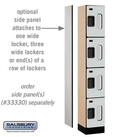 Salsbury Industries S-34165GRY See-Through Designer Wood Locker - Four Tier - 1 Wide - 6 Feet High - 15 Inches Deep - Gray