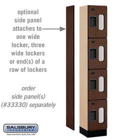 Salsbury Industries S-34165MAH See-Through Designer Wood Locker - Four Tier - 1 Wide - 6 Feet High - 15 Inches Deep - Mahogany