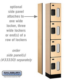 Salsbury Industries S-34165MAP See-Through Designer Wood Locker - Four Tier - 1 Wide - 6 Feet High - 15 Inches Deep - Maple